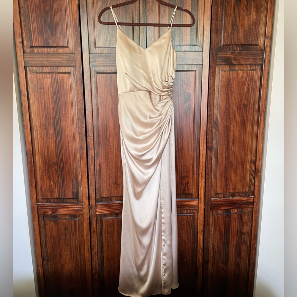 Champagne Gold Satin Gown